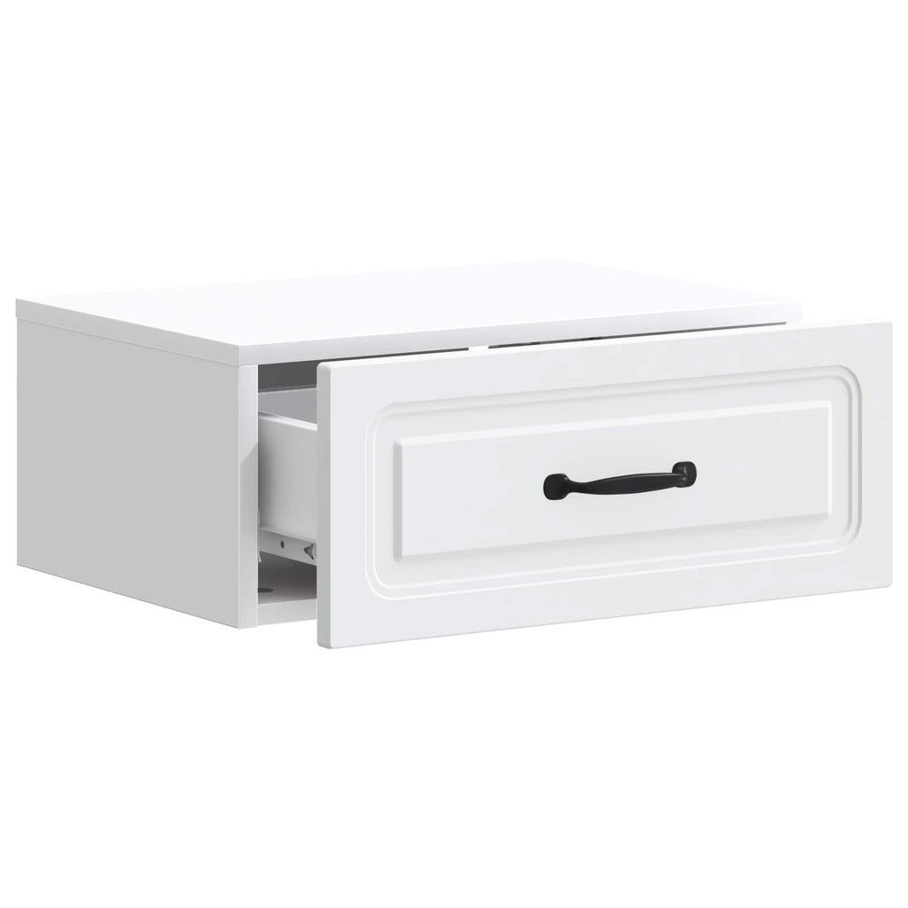 Mobiletto da notte a muro 2 pcs Bianco 49 x 34,5 x 20 cm