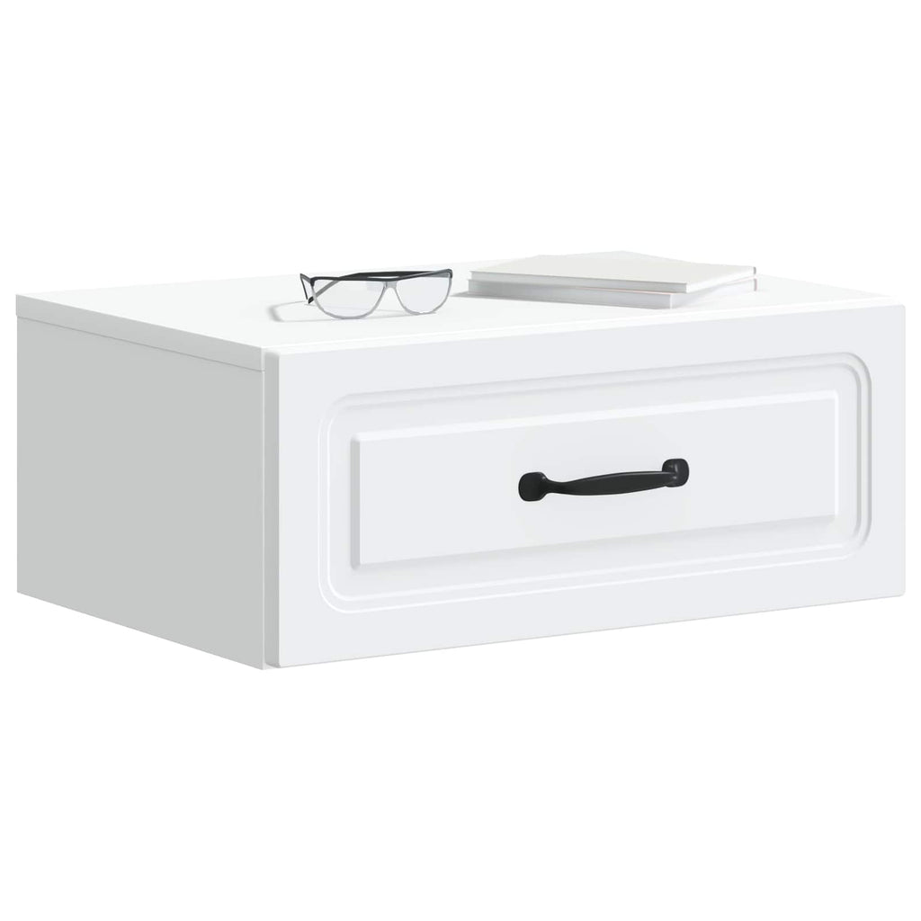 Mobiletto da notte a muro 2 pcs Bianco 49 x 34,5 x 20 cm