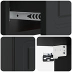 Mobiletto da notte a muro con cassetto Nero 49 x 34,5 x 20 cm