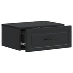 Mobiletto da notte a muro con cassetto Nero 49 x 34,5 x 20 cm