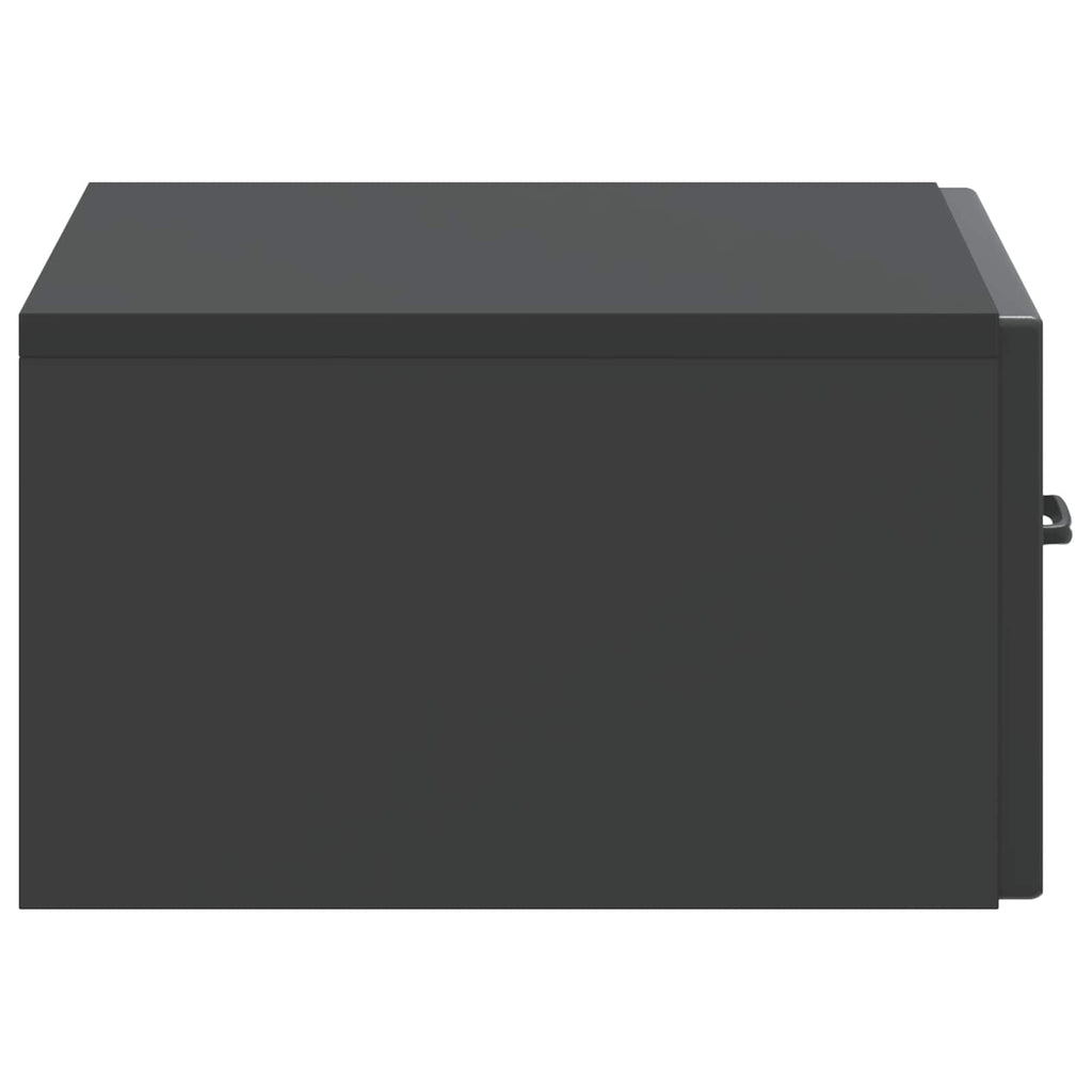 Mobiletto da notte a muro con cassetto Nero 49 x 34,5 x 20 cm