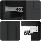 Mobiletto da notte a muro 2 pcs Nero 49 x 34,5 x 20 cm
