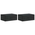 Mobiletto da notte a muro 2 pcs Nero 49 x 34,5 x 20 cm