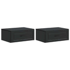 Mobiletto da notte a muro 2 pcs Nero 49 x 34,5 x 20 cm
