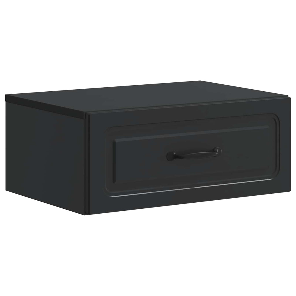 Mobiletto da notte a muro 2 pcs Nero 49 x 34,5 x 20 cm