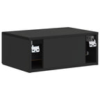 Mobiletto da notte a muro 2 pcs Nero 49 x 34,5 x 20 cm