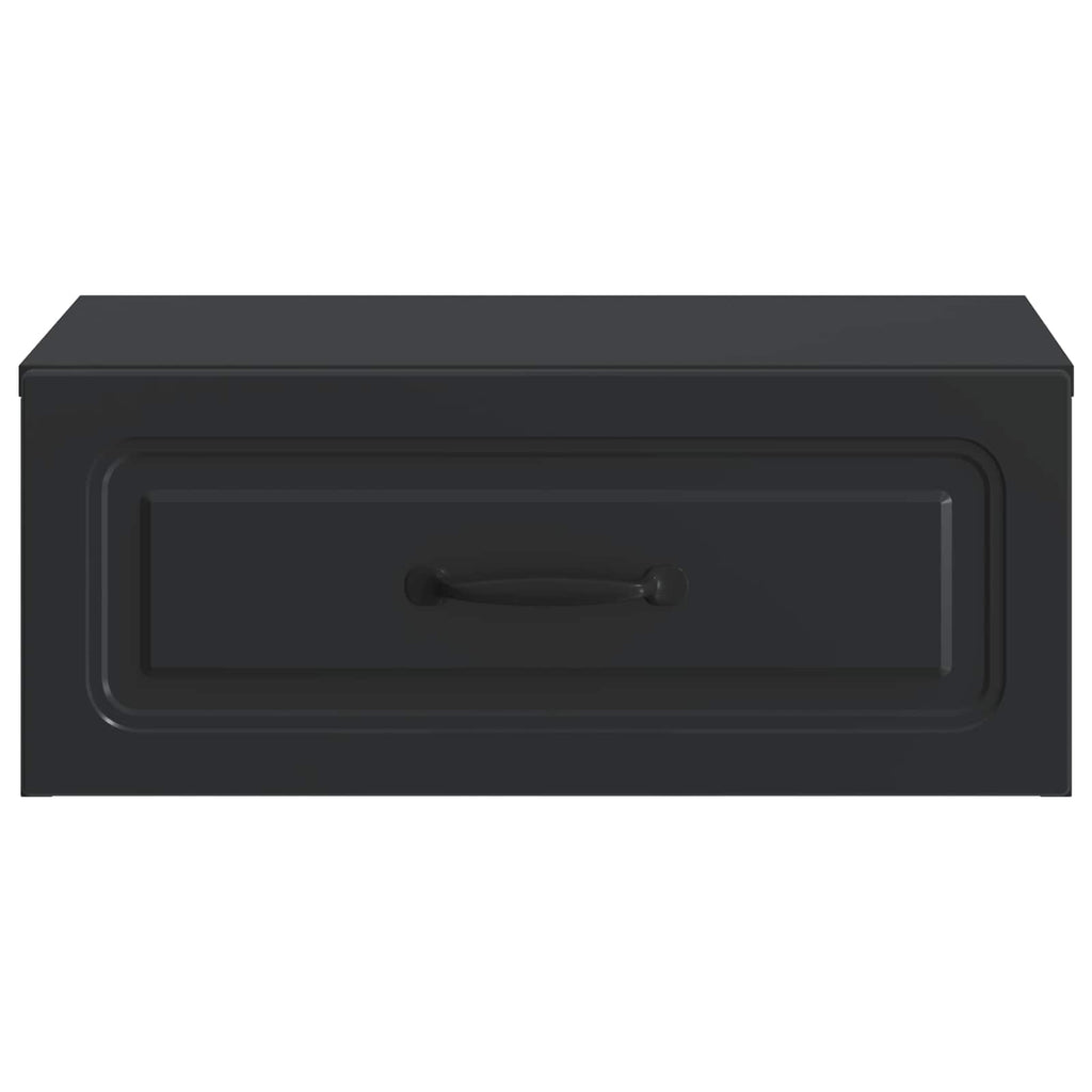 Mobiletto da notte a muro 2 pcs Nero 49 x 34,5 x 20 cm