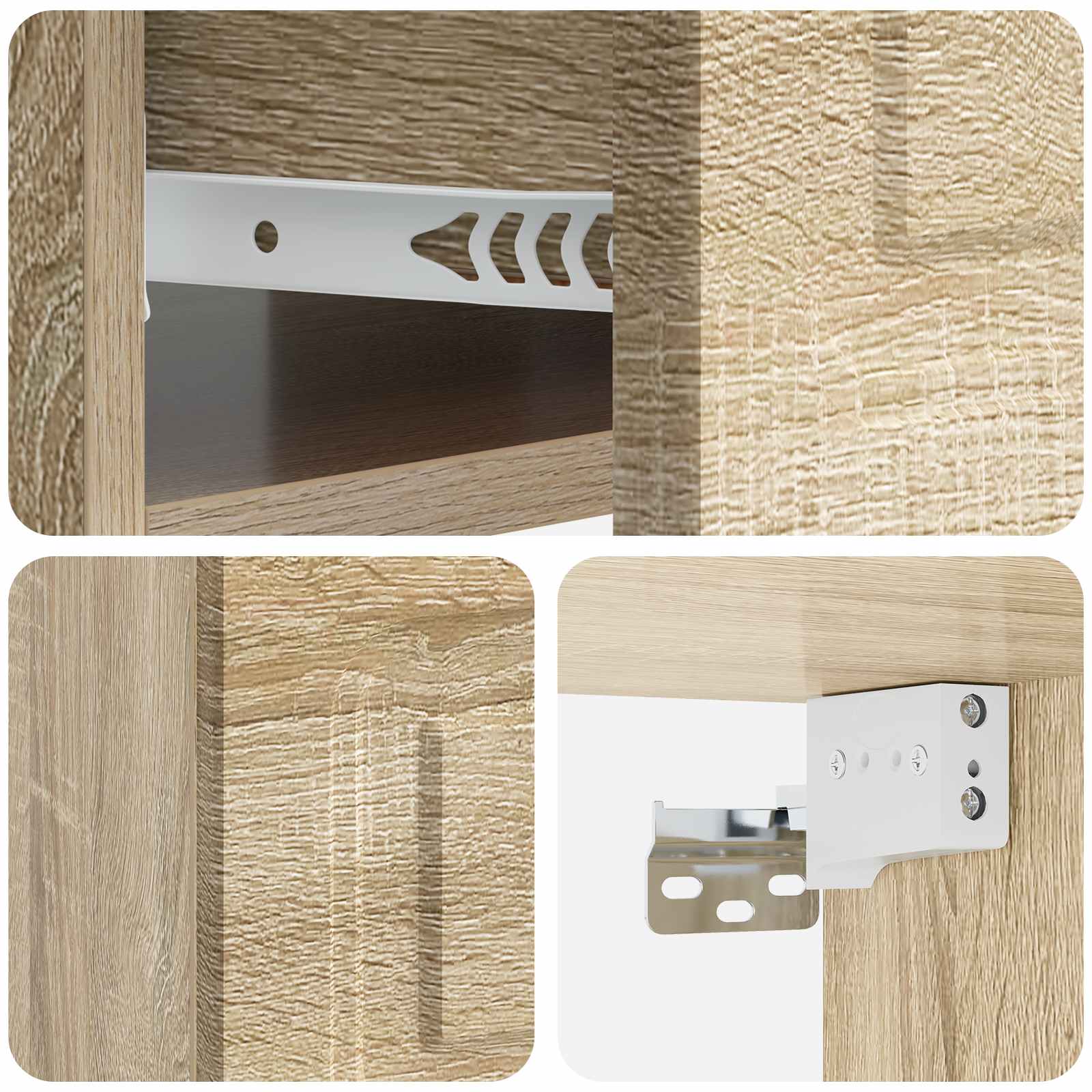 Mobiletto da notte a muro Rovere Sonoma 49 x 34,5 x 20 cm