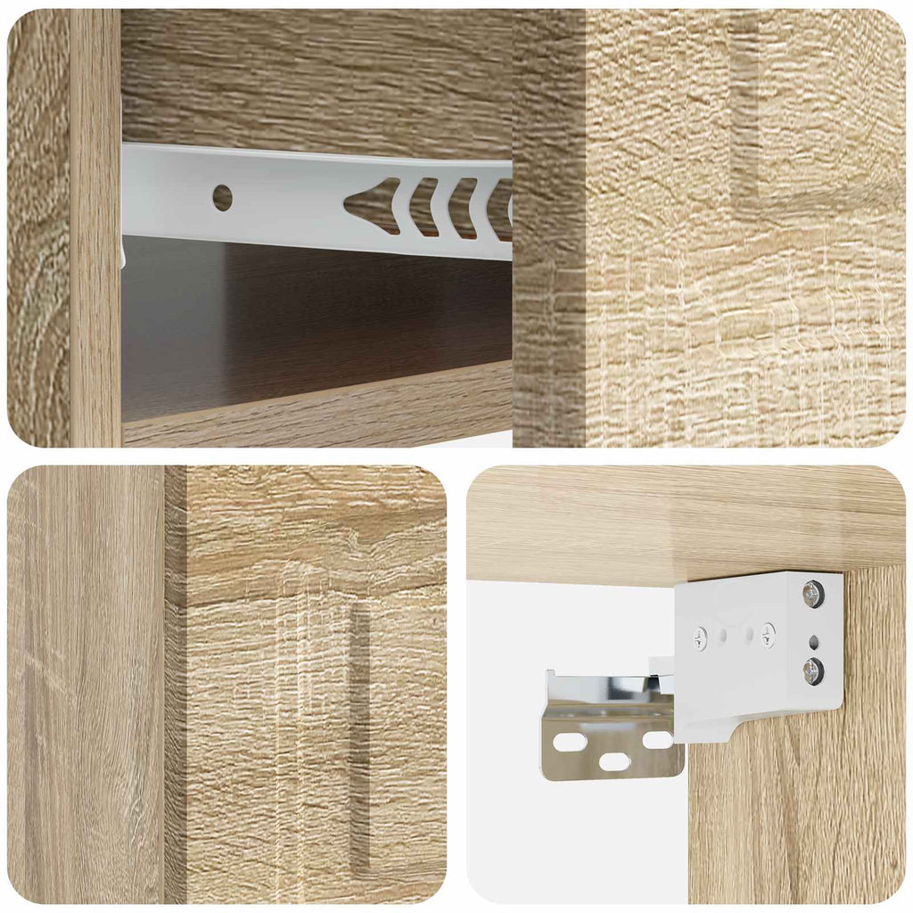 Mobiletto da notte a muro 2 pcs Rovere Sonoma 49 x 34,5 x 20 cm
