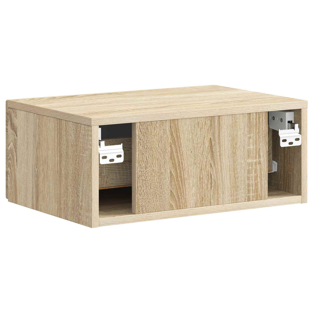 Mobiletto da notte a muro 2 pcs Rovere Sonoma 49 x 34,5 x 20 cm