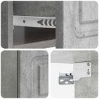 Mobiletto da notte a muro Grigio Cemento 49 x 34,5 x 20 cm