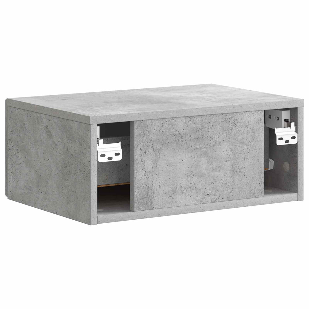 Mobiletto da notte a muro Grigio Cemento 49 x 34,5 x 20 cm