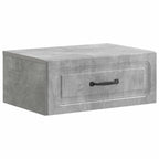 Mobiletto da notte a muro con cassetto 2 pcs Grigio Cemento