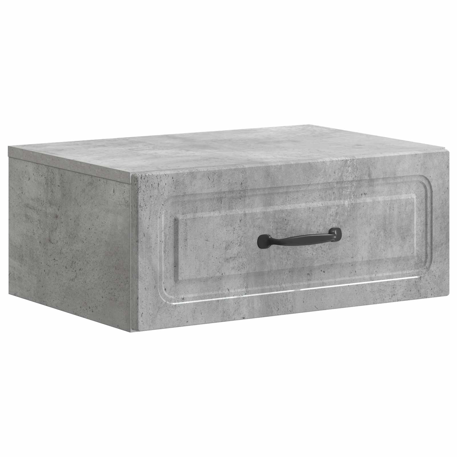 Mobiletto da notte a muro con cassetto 2 pcs Grigio Cemento