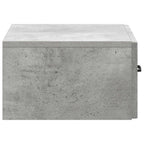 Mobiletto da notte a muro con cassetto 2 pcs Grigio Cemento