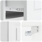 Mobiletto da notte a muro Bianco Lucido 49 x 34,5 x 20 cm