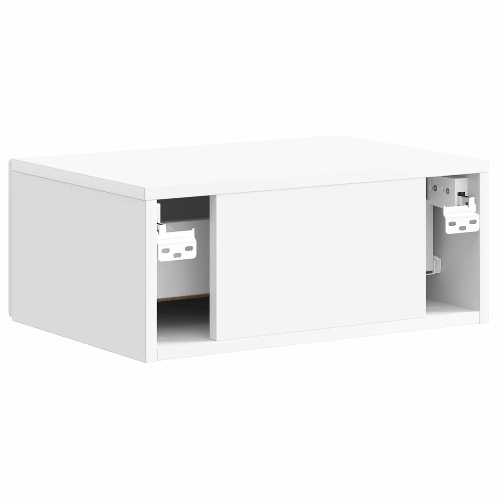Mobiletto da notte a muro Bianco Lucido 49 x 34,5 x 20 cm