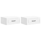 Mobiletto da notte a muro 2 pcs Bianco Lucido 49 x 34,5 x 20 cm