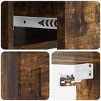 Mobiletto da notte a muro Rovere Fumo 49 x 34,5 x 20 cm