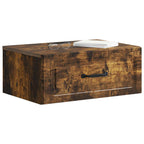 Mobiletto da notte a muro 2 pcs Rovere Fumo 49 x 34,5 x 20 cm