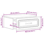 Mobiletto da notte a muro 2 pcs Rovere Fumo 49 x 34,5 x 20 cm