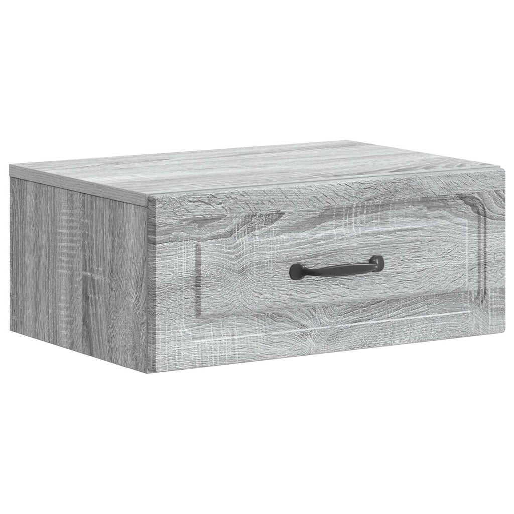 Mobiletto da notte a muro Grigio Sonoma 49 x 34,5 x 20 cm