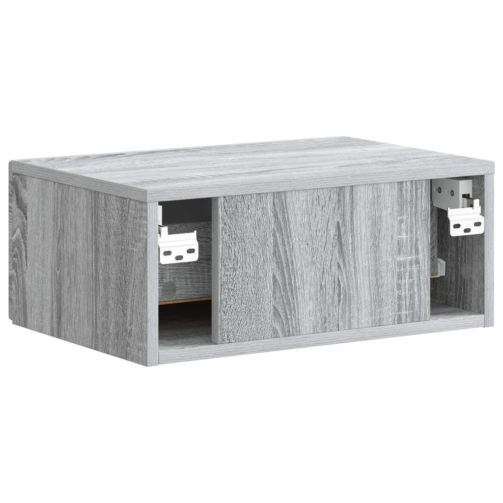 Mobiletto da notte a muro Grigio Sonoma 49 x 34,5 x 20 cm