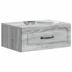 Mobiletto da notte a muro Grigio Sonoma 49 x 34,5 x 20 cm