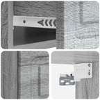 Mobiletto da notte a muro 2 pcs Grigio Sonoma 49 x 34,5 x 20 cm