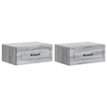 Mobiletto da notte a muro 2 pcs Grigio Sonoma 49 x 34,5 x 20 cm