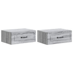 Mobiletto da notte a muro 2 pcs Grigio Sonoma 49 x 34,5 x 20 cm