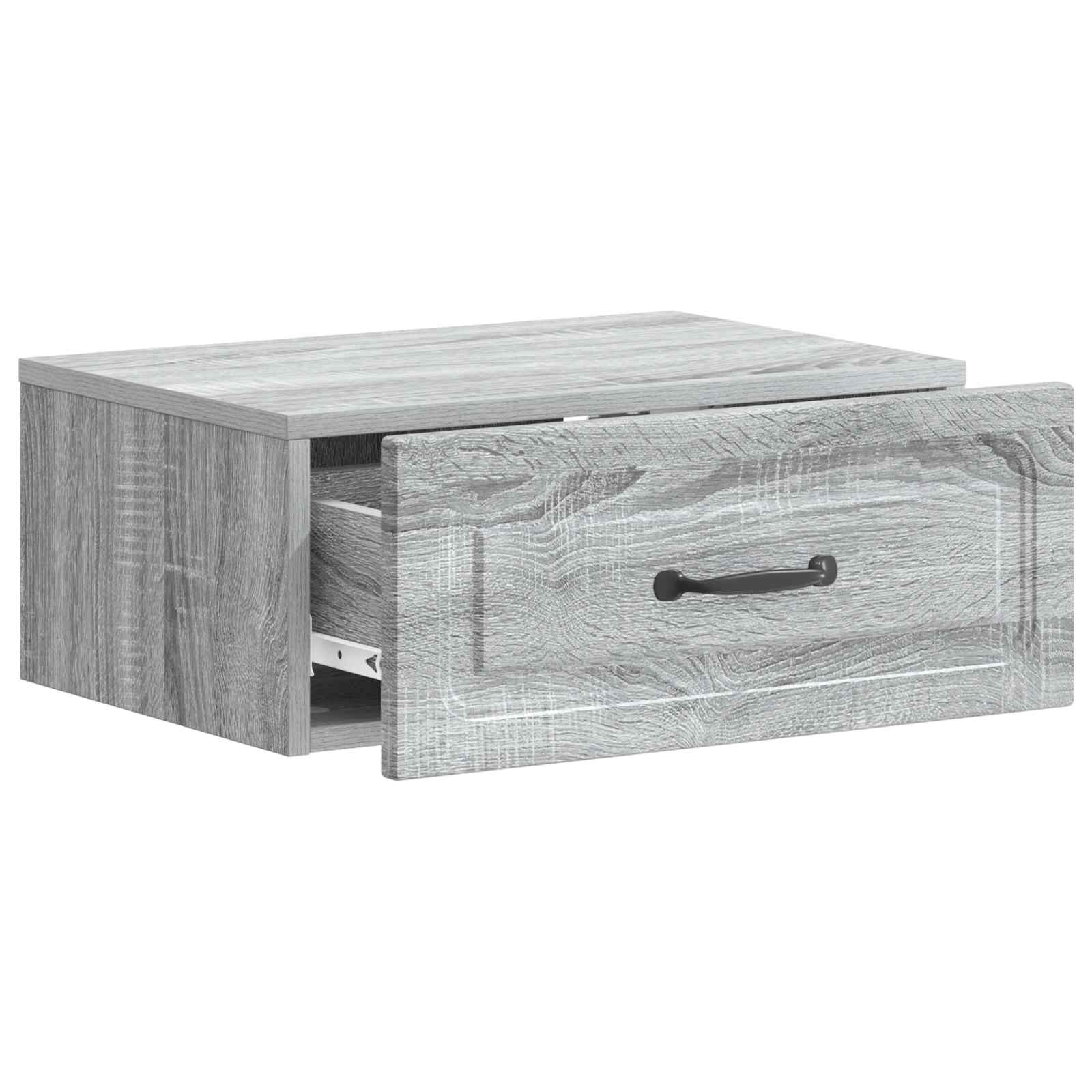 Mobiletto da notte a muro 2 pcs Grigio Sonoma 49 x 34,5 x 20 cm
