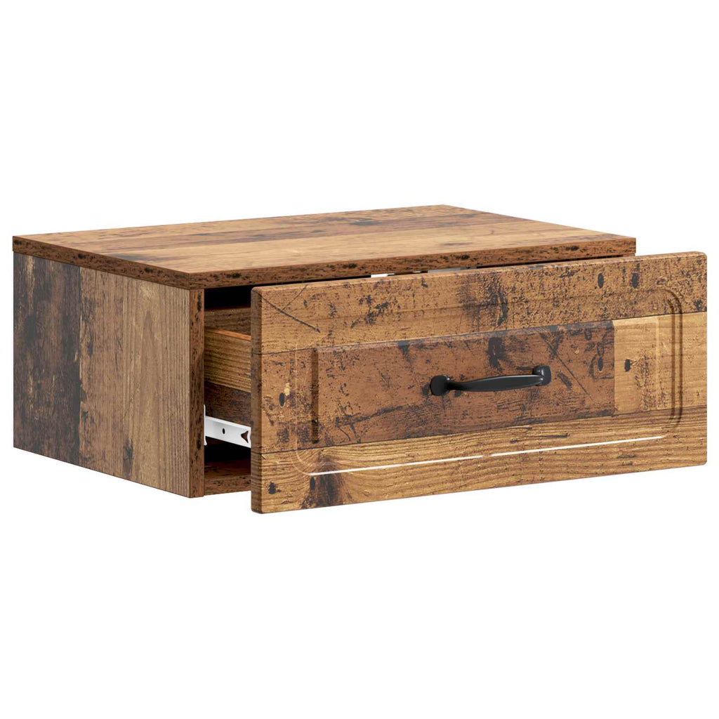 Mobiletto da notte a muro Legno antico 49 x 34,5 x 20 cm