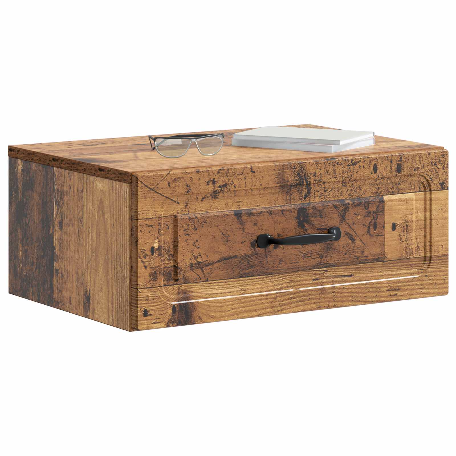 Mobiletto da notte a muro Legno antico 49 x 34,5 x 20 cm