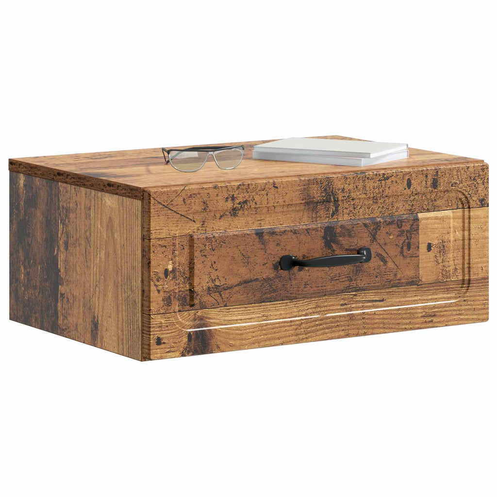 Mobiletto da notte a muro 2 pcs Legno antico 49 x 34,5 x 20 cm