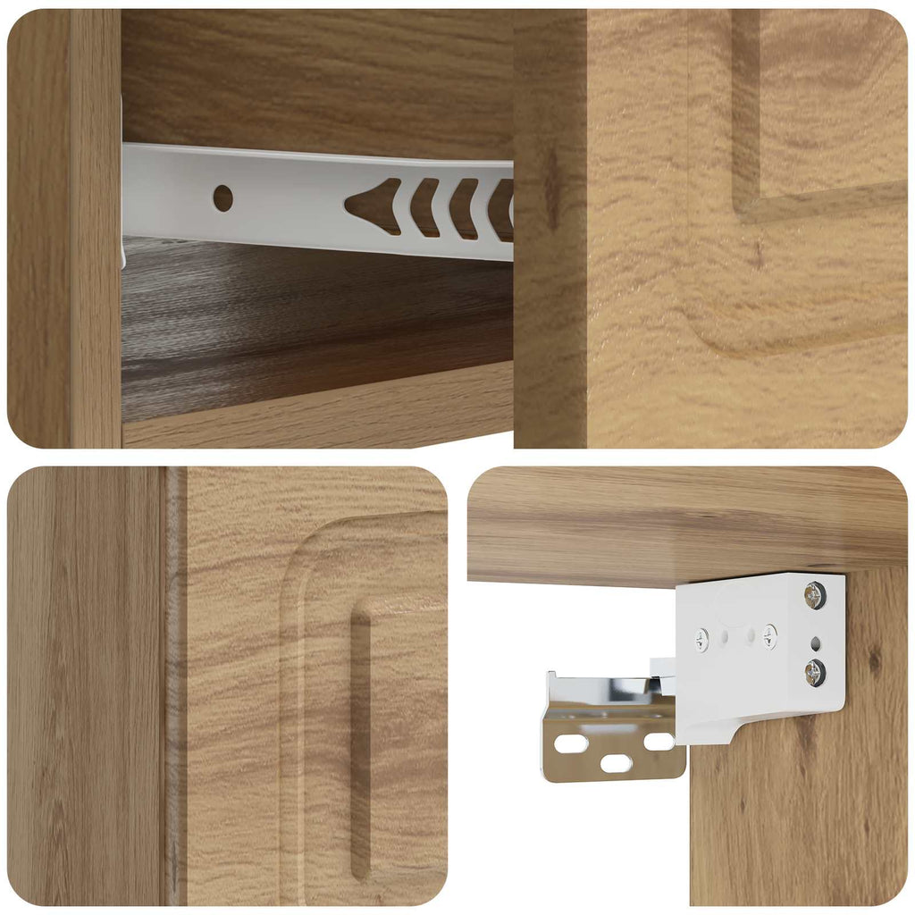 Mobiletto da notte a muro con cassetto 2 pcs Rovere Artigianale