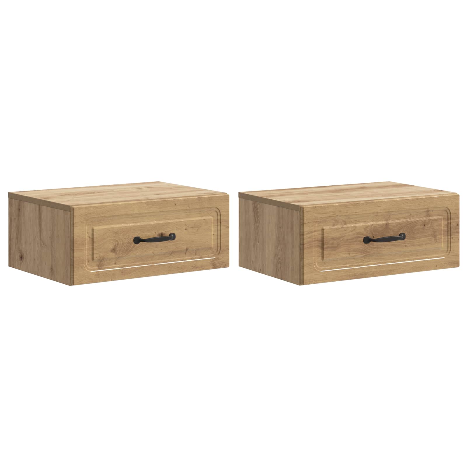 Mobiletto da notte a muro con cassetto 2 pcs Rovere Artigianale