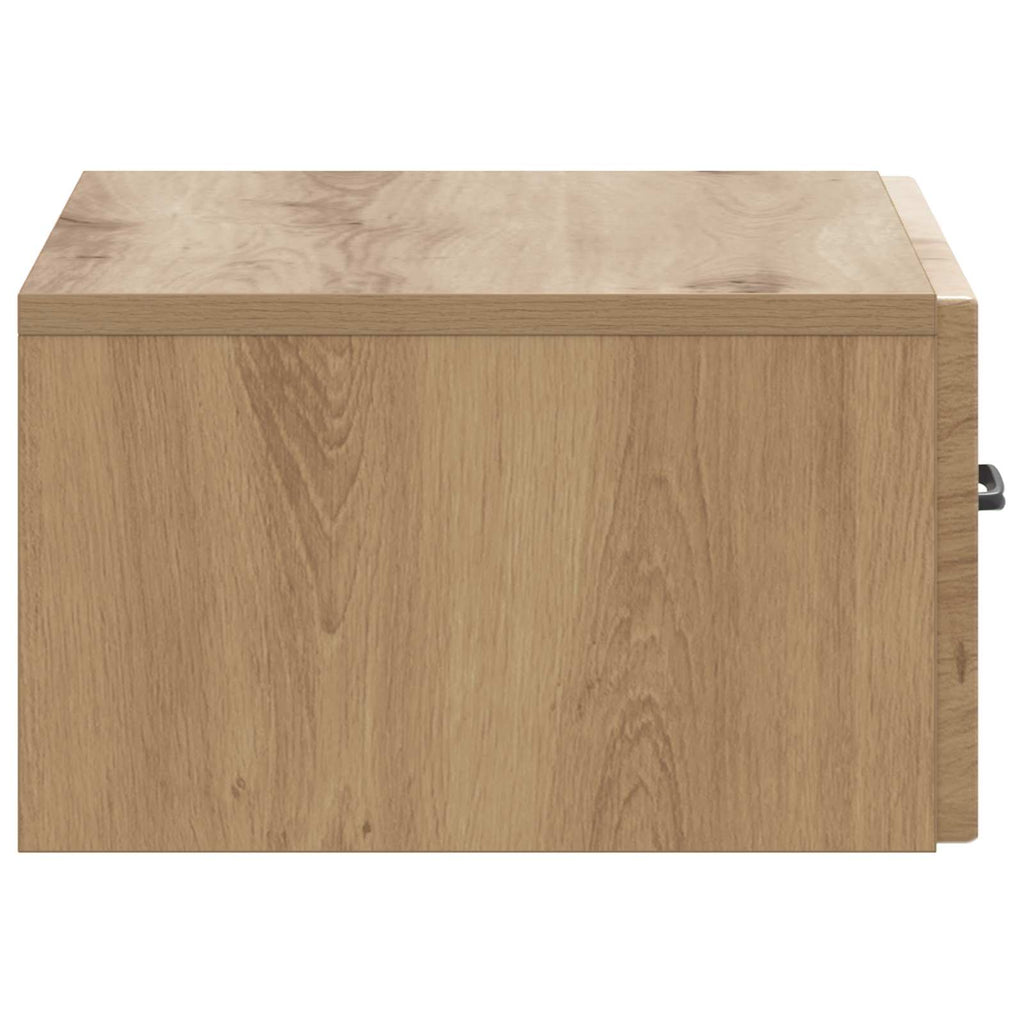 Mobiletto da notte a muro con cassetto 2 pcs Rovere Artigianale