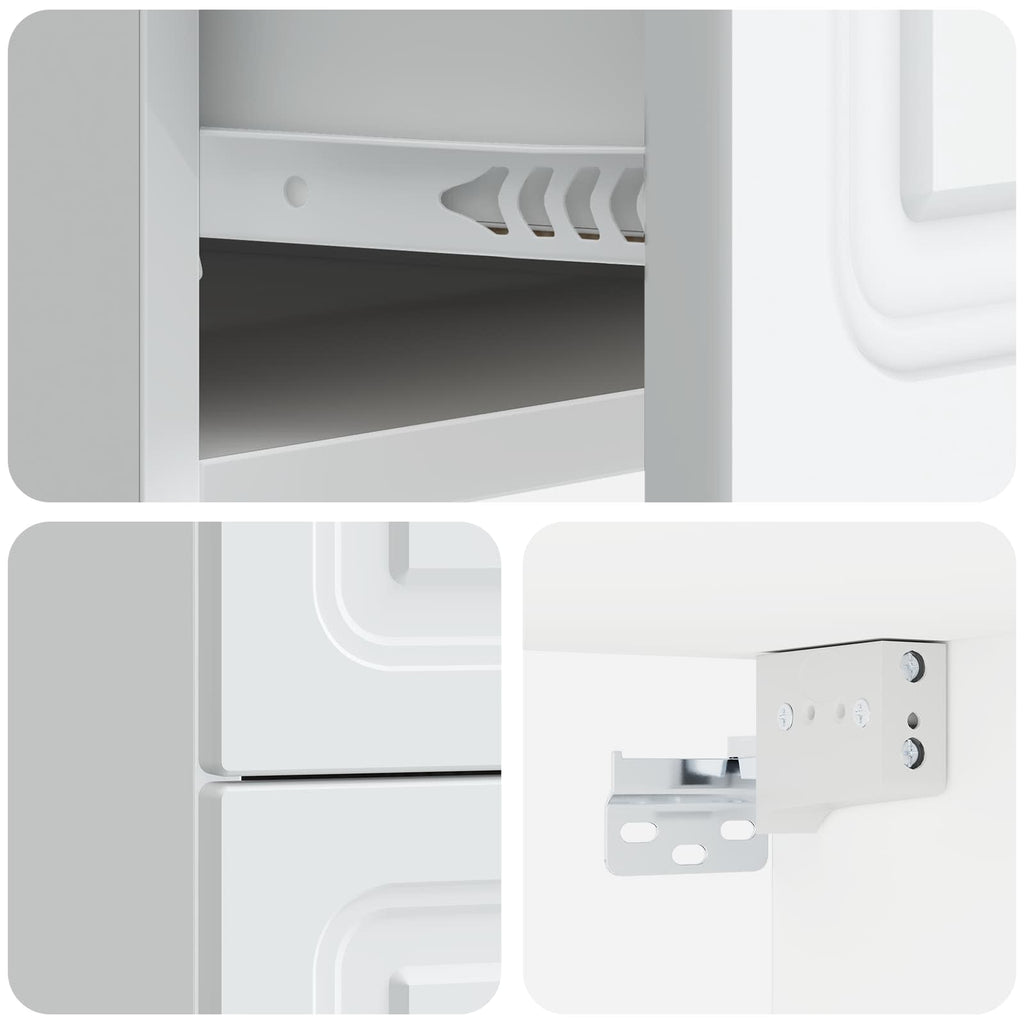 Mobiletto da notte a muro 2 pcs Bianco 34,5 x 33 x 40 cm