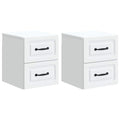 Mobiletto da notte a muro 2 pcs Bianco 34,5 x 33 x 40 cm