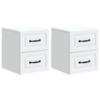 Mobiletto da notte a muro 2 pcs Bianco 34,5 x 33 x 40 cm