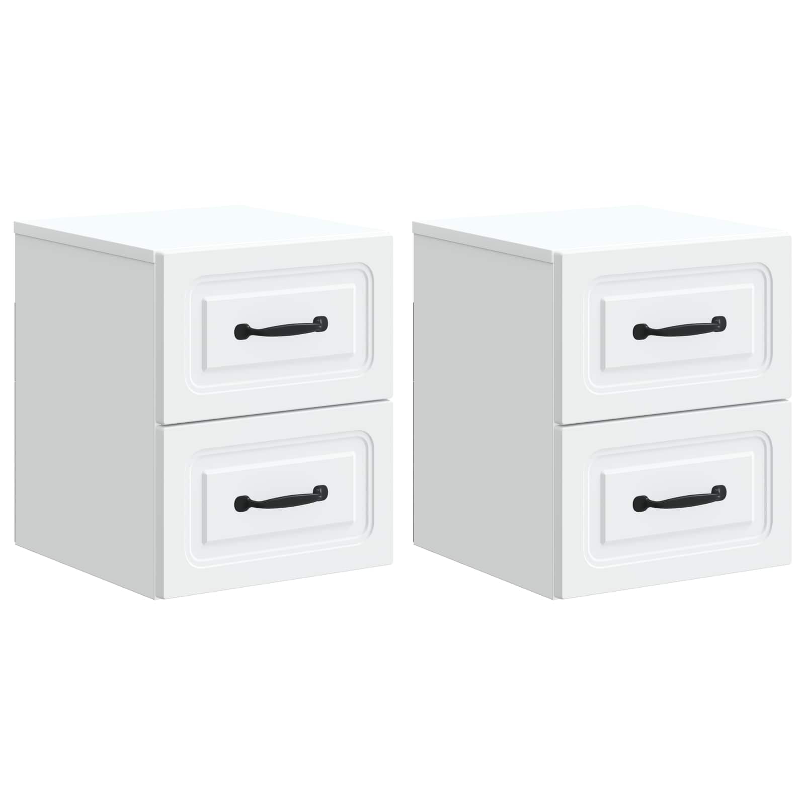 Mobiletto da notte a muro 2 pcs Bianco 34,5 x 33 x 40 cm
