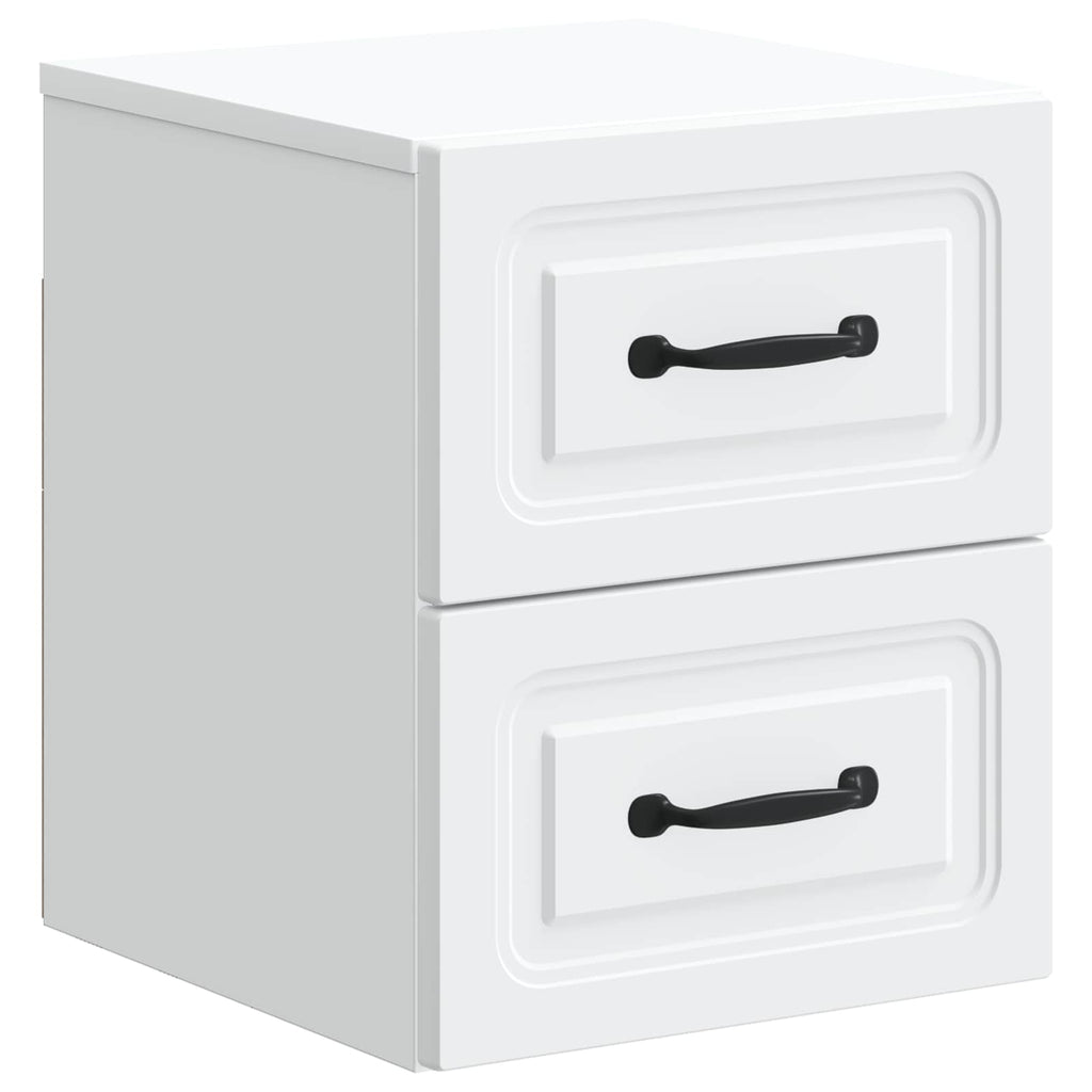Mobiletto da notte a muro 2 pcs Bianco 34,5 x 33 x 40 cm