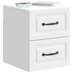 Mobiletto da notte a muro 2 pcs Bianco 34,5 x 33 x 40 cm