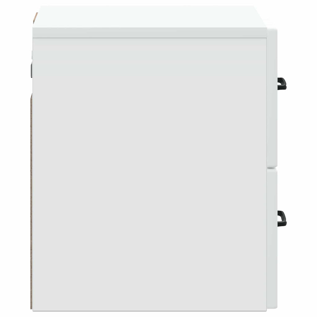 Mobiletto da notte a muro 2 pcs Bianco 34,5 x 33 x 40 cm