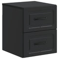 Mobiletto da notte a muro con cassetto Nero 34,5 x 33 x 40 cm