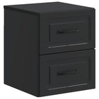 Mobiletto da notte a muro con cassetto Nero 34,5 x 33 x 40 cm