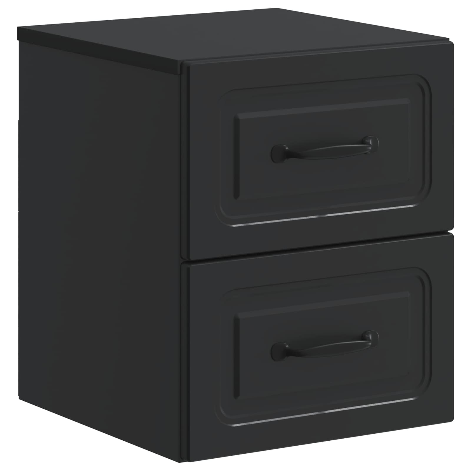 Mobiletto da notte a muro con cassetto Nero 34,5 x 33 x 40 cm