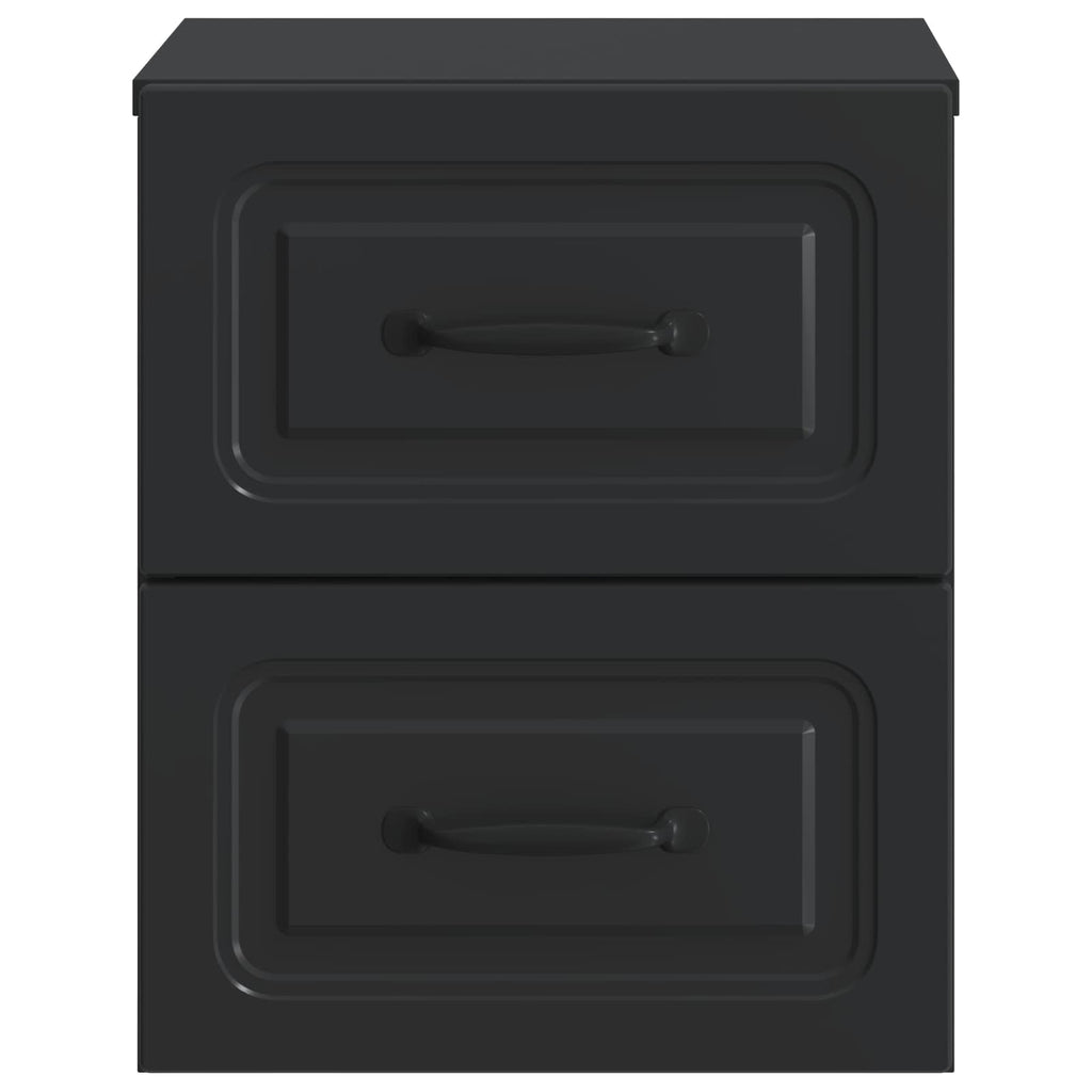 Mobiletto da notte a muro con cassetto Nero 34,5 x 33 x 40 cm