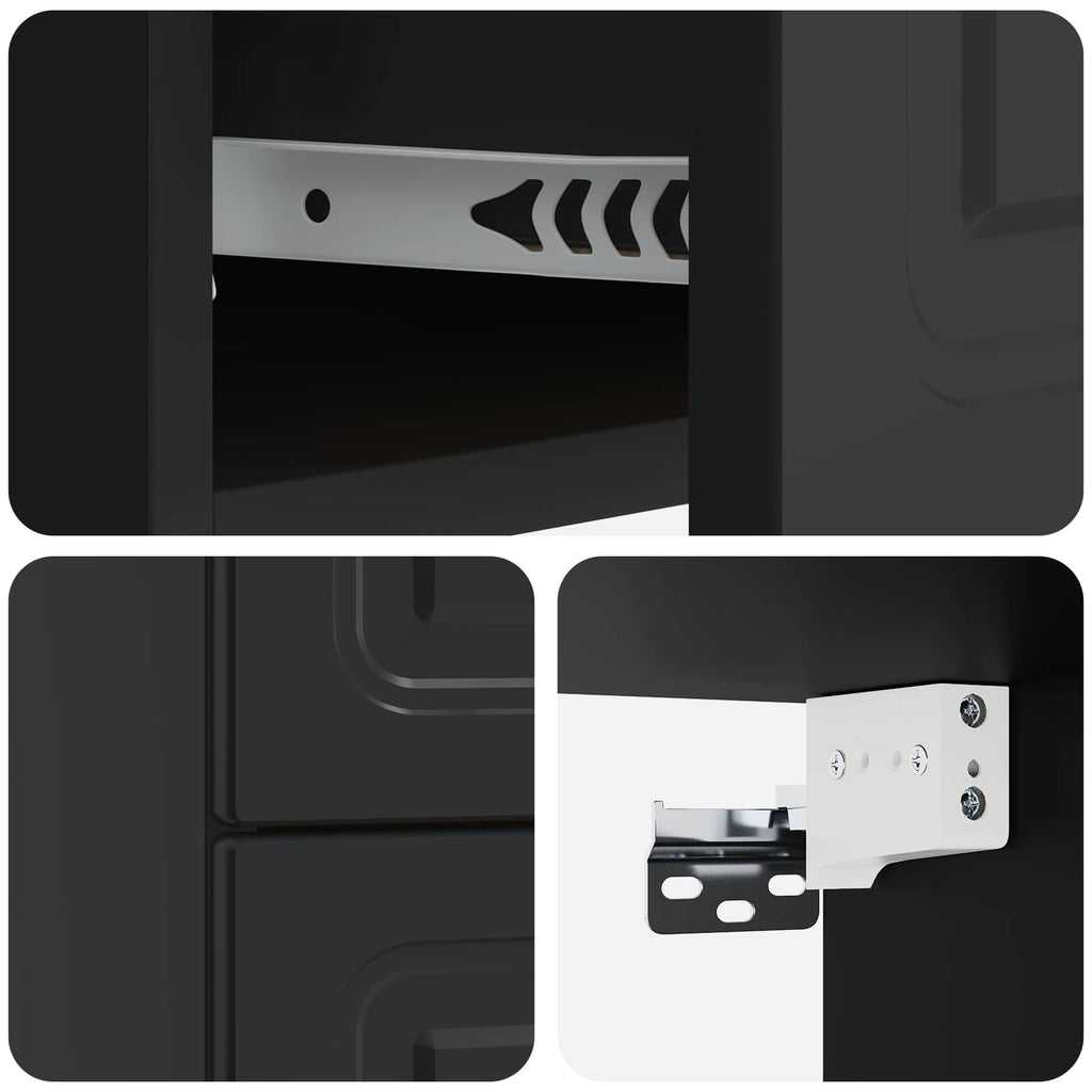 Mobiletto da notte a muro 2 pcs Nero 34,5 x 33 x 40 cm